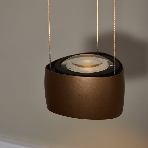 LOOM DESIGN LED-visoka svetilka Air, karamelno rjava, 13 cm, aluminij, zatemnjen, Rjava / rjasta, Dnevna soba / jedilnica, Aluminij, Sodobni