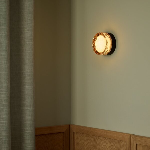 LOOM DESIGN LED-stropna svetilka Otto Ice, jantarno rumena, Ø13 cm, CCT, IP65, zatemnjen, Bež, Kopalnica, Plastika, Sodobni