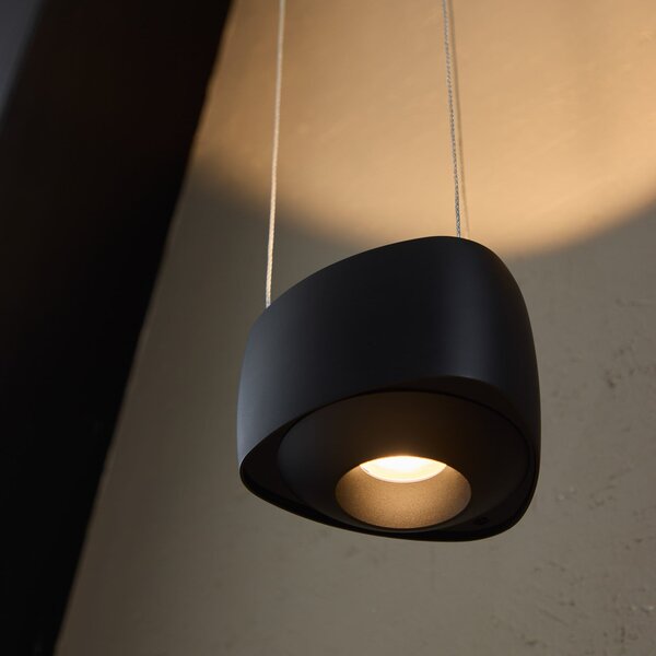 LOOM DESIGN LED-visoka svetilka Air, črna, 13 cm, aluminij, zatemnjen, Črna, Dnevna soba / jedilnica, Aluminij, Sodobni