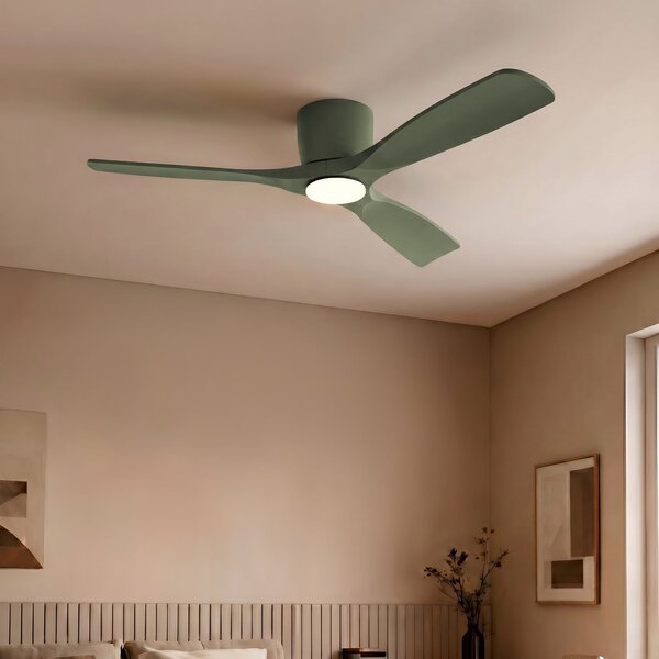 Lucande Smart LED stropni ventilator Moneno, zelen, DC, Tuya, zatemnjen, Zelena, Dnevna soba / jedilnica, Kovina, Sodobni