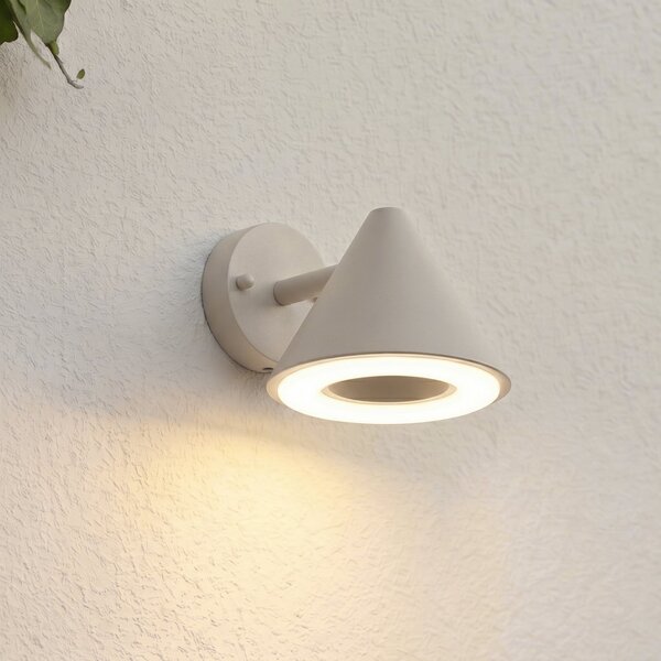 Lindby LED-stenna svetilka za zunanjo uporabo Soran, siva, kovina, IP44, Siva, Kovina, Sodobni