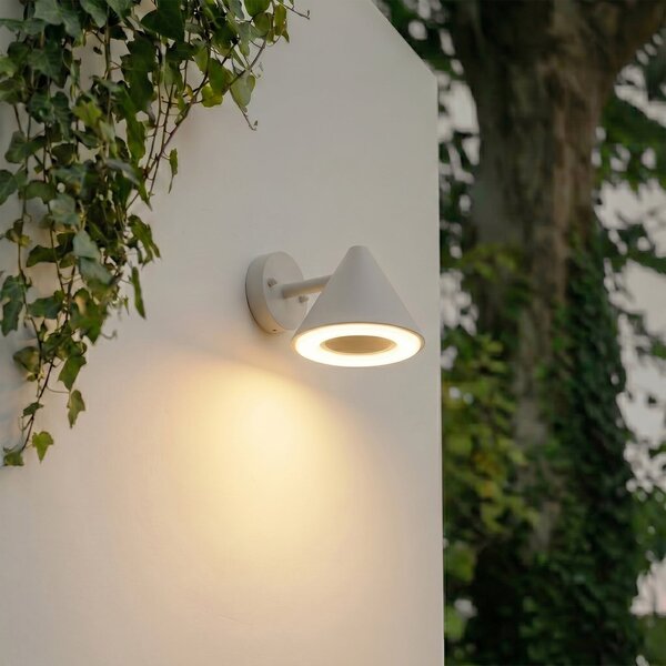 Lindby LED-stenna svetilka za zunanjo uporabo Soran, siva, kovina, IP44, Siva, Kovina, Sodobni