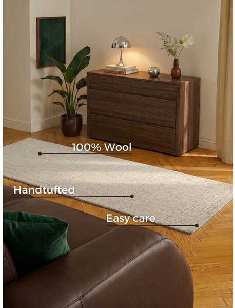 Bež volnen tekač 80x250 cm Eloise – Hanse Home