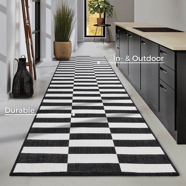 Črno-bel tekač 80x200 cm Viela – Hanse Home