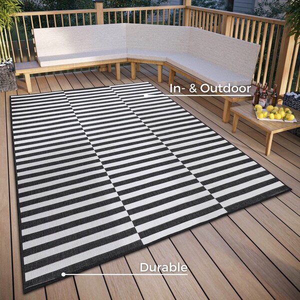 Črno-bel tekač 80x150 cm Viela – Hanse Home