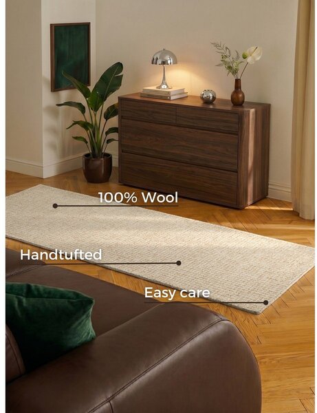 Volnen tekač v naravni barvi 80x250 cm Eloise – Hanse Home