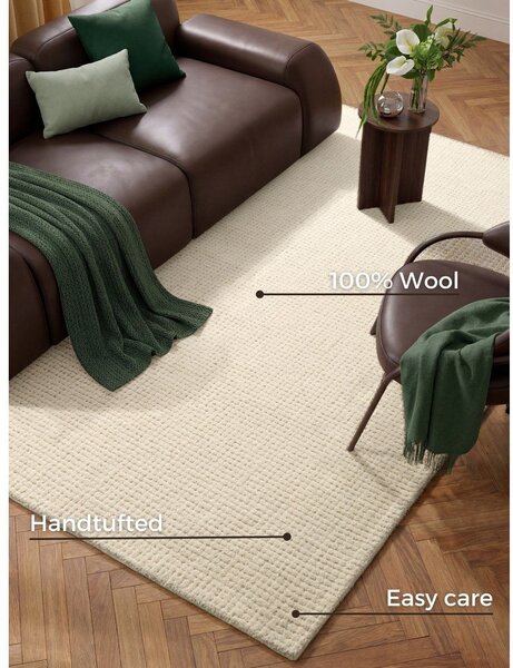 Kremno bela volnena preproga 120x170 cm Eloise – Hanse Home