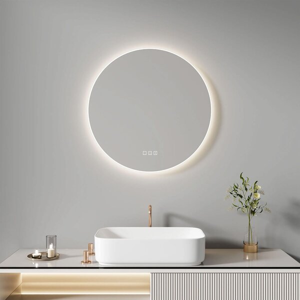 Stensko ogledalo LED 60cm ROUND BLUETOOTH