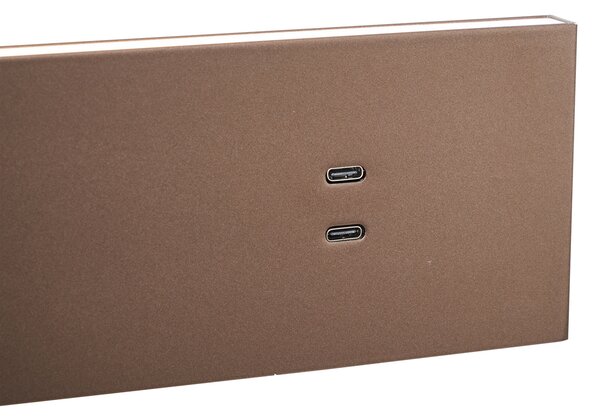 Moderna stenska svetilka temno bronasta nastavljiva z USB-C vklj. LED - Modric