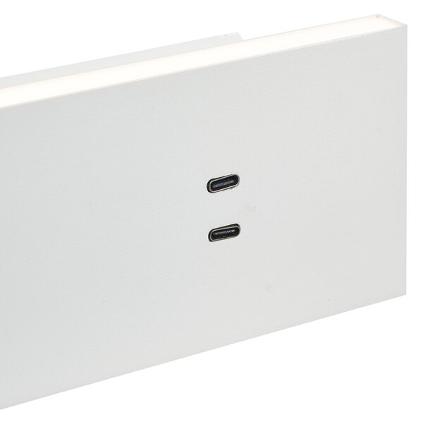 Moderna bela nastavljiva stenska svetilka z USB-C vklj. LED - Modric
