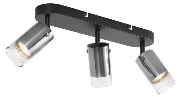 Sodobni stropni reflektor Gunmetal 3-luči vrtljiv in nastavljiv - Drain