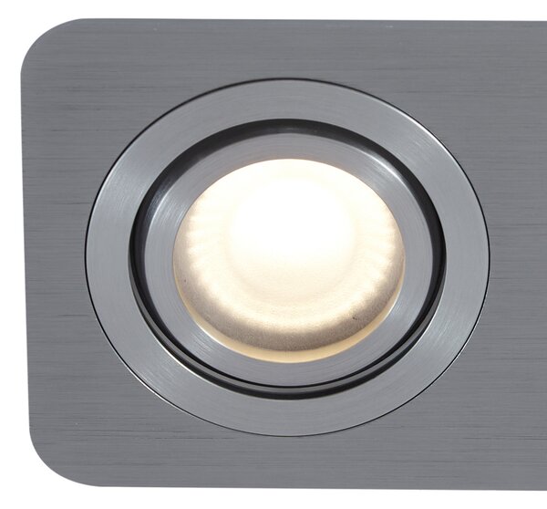 Komplet 6 okroglih vgradnih reflektorjev Gunmetal GU10 50mm nastavljiv IP44 2-luči - Alberto