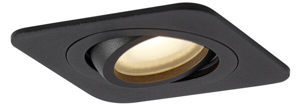 Komplet 6 okroglih vgradnih reflektorjev črne barve GU10 50 mm vrtljivih in nagibnih IP44 - Alberto