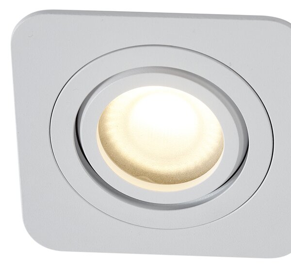 Komplet 6 okroglih vgradnih reflektorjev bel GU10 50 mm vrtljivih in nagibnih IP44 - Alberto