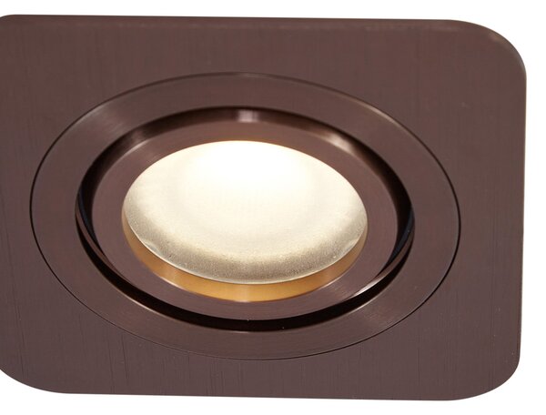 Komplet 6 okroglih vgradnih reflektorjev temno bronaste barve GU10 50mm IP44 - Alberto