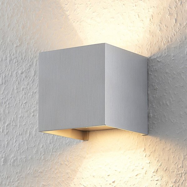 Arcchio stenska svetilka Zuzana, kotna, aluminijaste barve, G9, 10 cm, zatemnjen, Kovinska, Dnevna soba / jedilnica, Aluminij, Sodobni