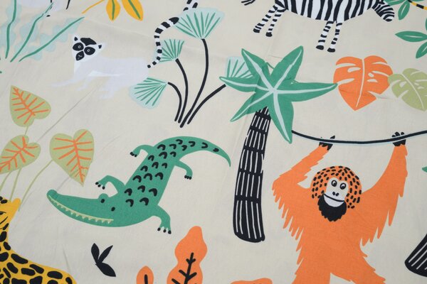 Prevleka za blazino iz mikrovlaken JUNGLE FRIENDS 70x90 cm, barvna