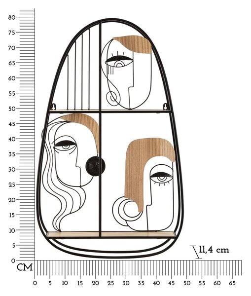 Črna/naravna večnivojska polica 49,5 cm Picassy – Mauro Ferretti