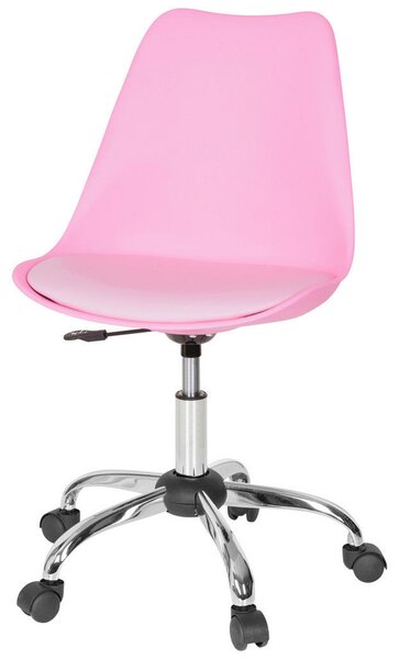 VRTLJIVI STOL umetna masa, tekstil pink