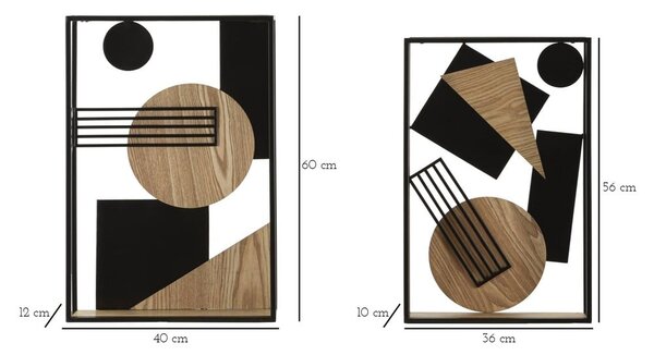 Črne/naravne police v kompletu 2 ks 40 cm Picassy – Mauro Ferretti