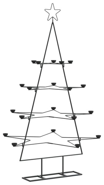 VidaXL Kovinska novoletna jelka za dekoracijo črna 140 cm