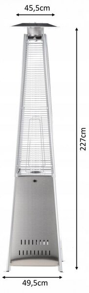 ShopJK Grelec za teraso iz nerjavnega jekla 227 cm