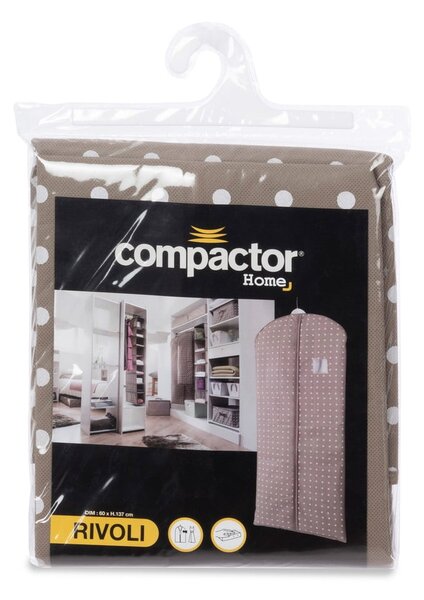Bež zaščitna vreča za obleko Compactor Dots, 137 cm
