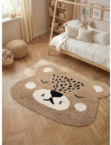 Svetlo rjava pralna/ročno tkana bombažna otroška preproga 93x120 cm Snuggle Bea – Hanse Home