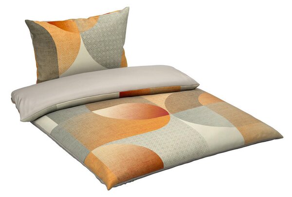 OBOJESTRANSKA POSTELJNINA 140/200 cm saten oranžna