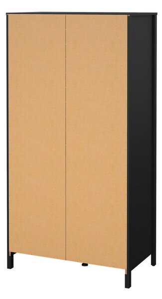 Črna garderobna omara z ogledalom 102x199x58 cm Madrid – Tvilum