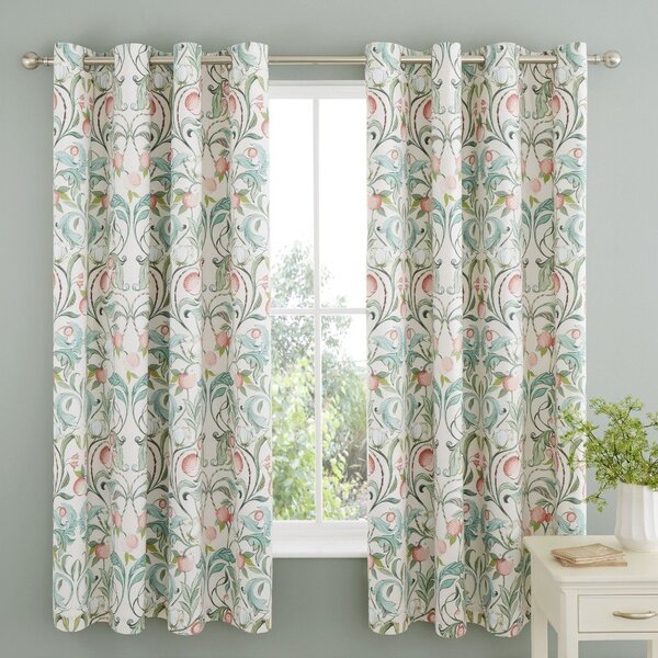 Zelene/rožnate zavese v kompletu 2 ks 168x183 cm Clarence Floral – Catherine Lansfield