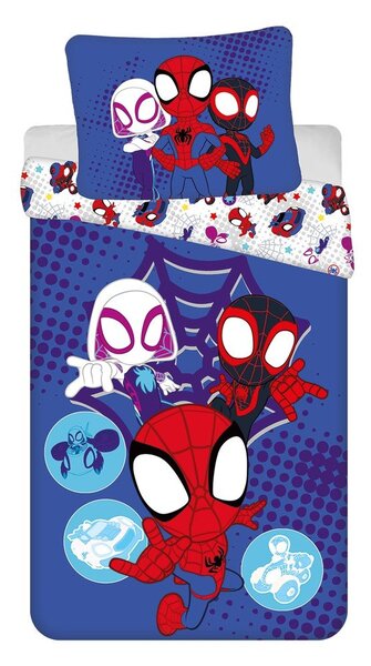 Modra enojna bombažna otroška posteljnina 140x200 cm Spidey – Jerry Fabrics