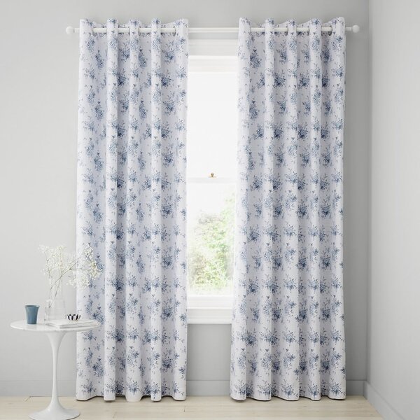 Bele/modre zavese v kompletu 2 ks 168x229 cm Lucie Floral Frill – Catherine Lansfield
