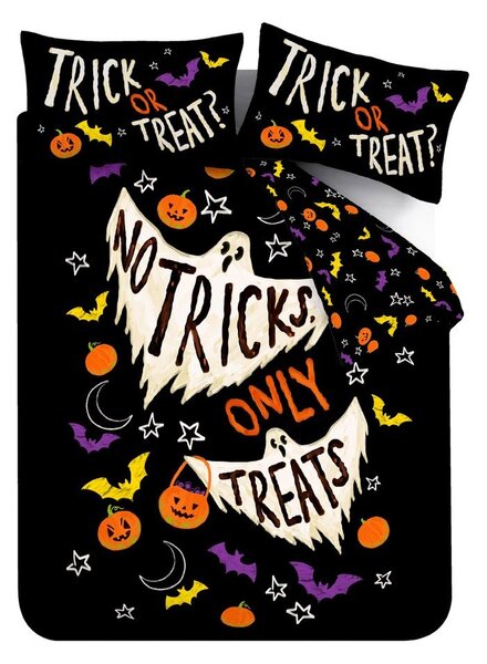 Črna enojna posteljnina 135x200 cm Halloween Trick or Treat – Catherine Lansfield