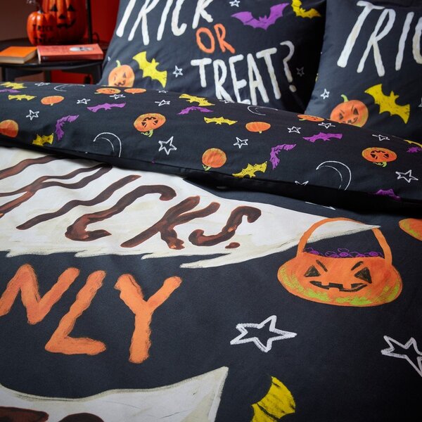 Črna enojna posteljnina 135x200 cm Halloween Trick or Treat – Catherine Lansfield
