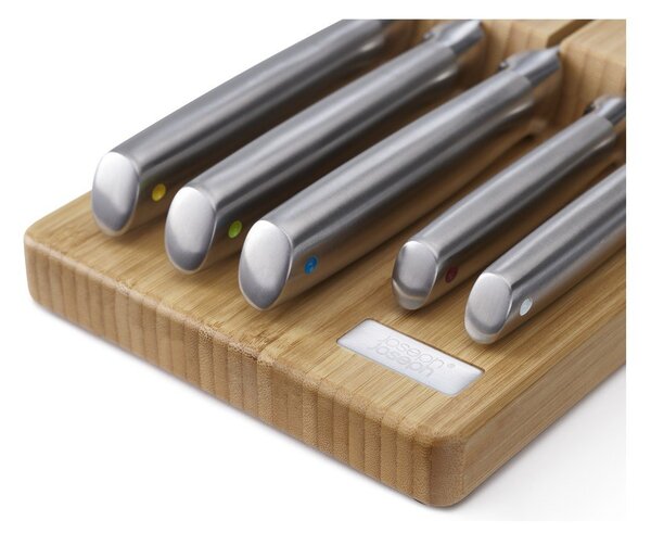 Komplet nožev s stojalom 5 ks iz nerjavečega jekla Elevate Bamboo – Joseph Joseph