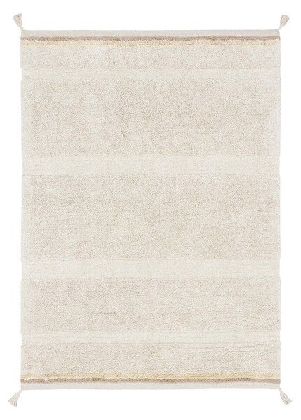 Kremno bela pralna ročno tkana bombažna preproga 120x160 cm Bloom Natural – Lorena Canals