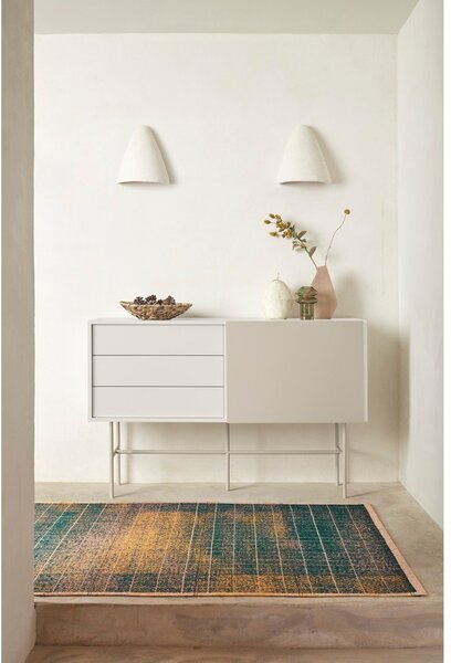 Bež/kremno bela nizka komoda z drsnimi vrati 140x91 cm Nube – Teulat