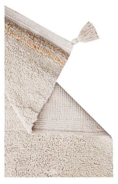 Kremno bela pralna ročno tkana bombažna preproga 120x160 cm Bloom Natural – Lorena Canals