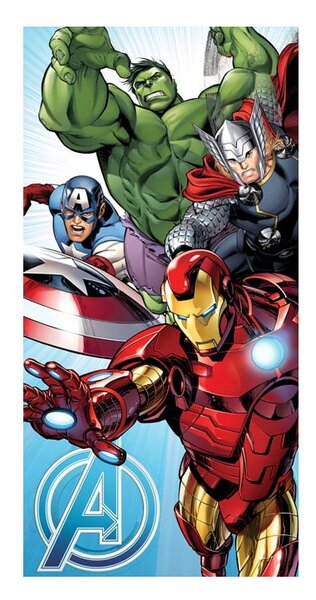 Bombažna otroška brisača 70x140 cm Avengers "Light Blue" – Jerry Fabrics