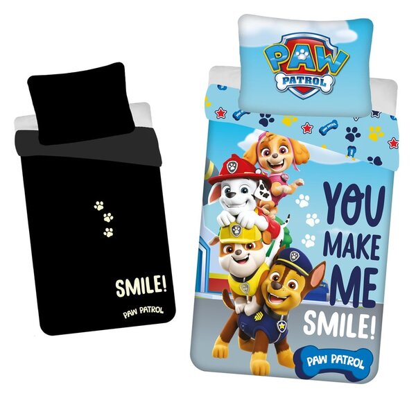 Enojna bombažna otroška posteljnina s svetlečim učinkom 140x200 cm Paw Patrol – Jerry Fabrics