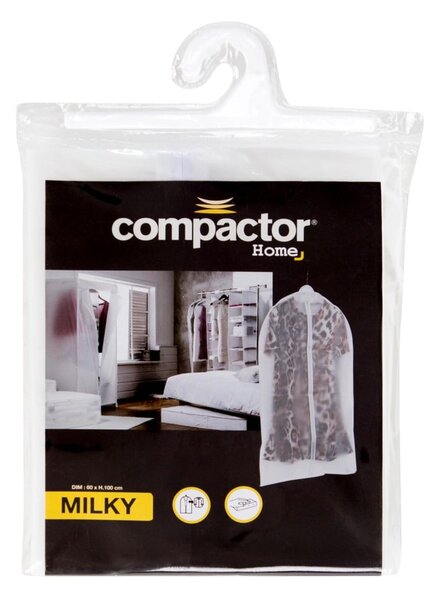 Bela zaščitna vreča za obleke Compactor Milky