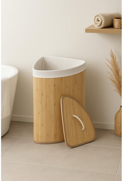 Koš za perilo iz bambusa v naravni barvi 40 l Bamboo – Compactor