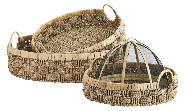Madam Stoltz Komplet dekorativnih košar Madam Stoltz 38 x 9 / 45 x 11 / 57 x 14 cm 3-pack