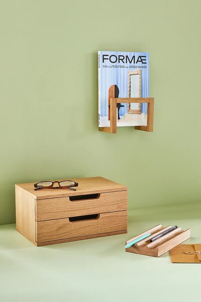 Hübsch polica viseča iz hrastovega furnirja 30 x 20 x 15 cm