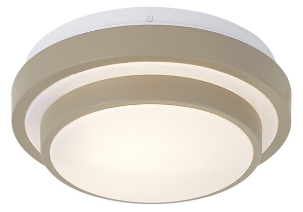 Sodobna stropna svetilka taupe z belo 25cm IP44 - Walden