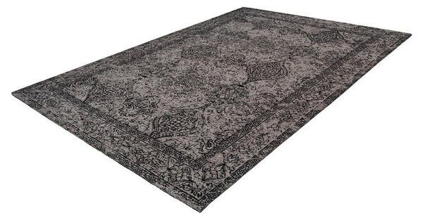 RAVNO TKANA PREPROGA Iglesia 300 Grau / Schwarz 80/150 cm tkano siva, črna
