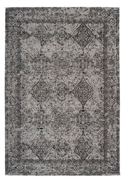 RAVNO TKANA PREPROGA Iglesia 300 Grau / Schwarz 80/150 cm tkano siva, črna