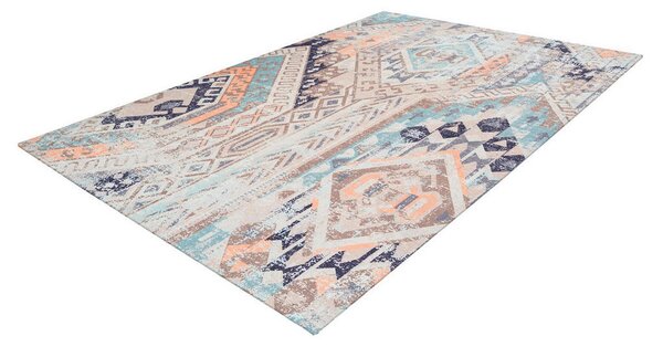 RAVNO TKANA PREPROGA Indiana 200 Multi / Blau 120/170 cm tkano modra, večbarvno