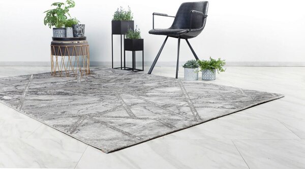 RAVNO TKANA PREPROGA 120/170 cm srebrne barve